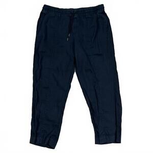 Athleta Retreat High Rise Linen Ankle Pants Black Size XL